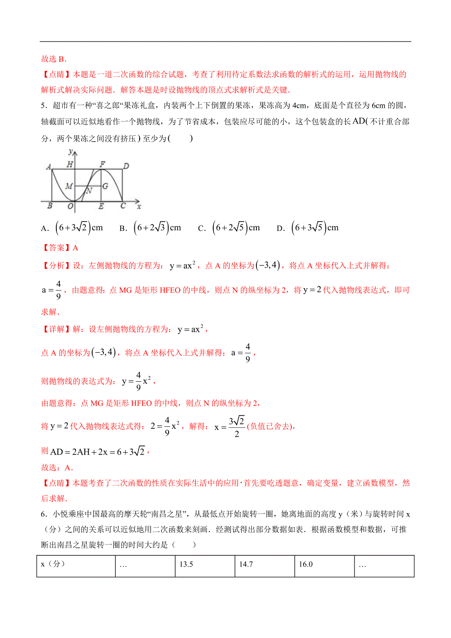 中考数学二轮复习专题训练题型04 二次函数的实际应用题（教师版）_第4页