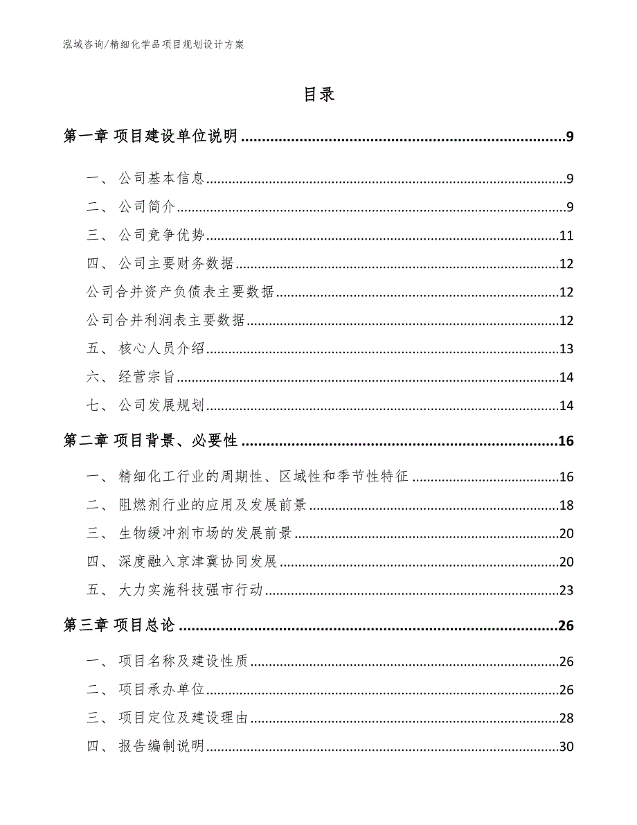 精细化学品项目规划设计方案_模板_第3页