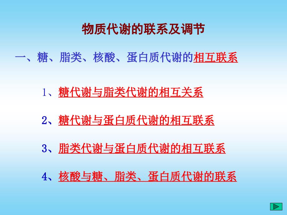 物质代谢的联系及调节_第1页