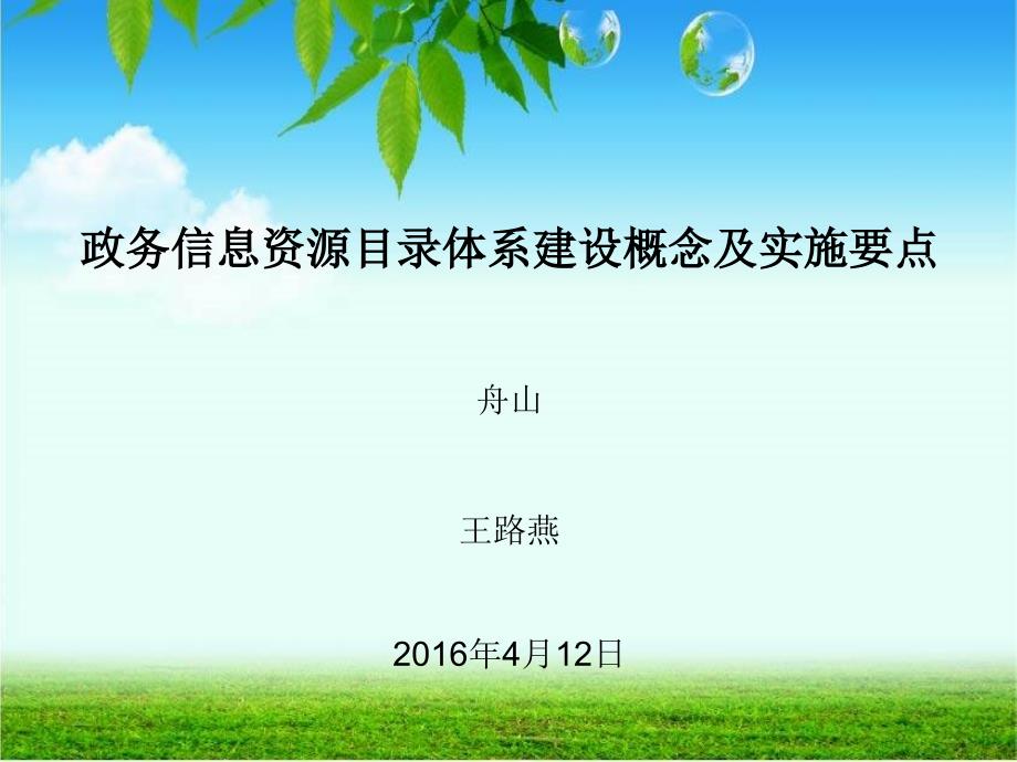 政务信息资源目录体系建设概念及实施要点_第1页