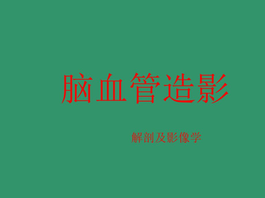 脑血管造影解剖及影像表现_第1页