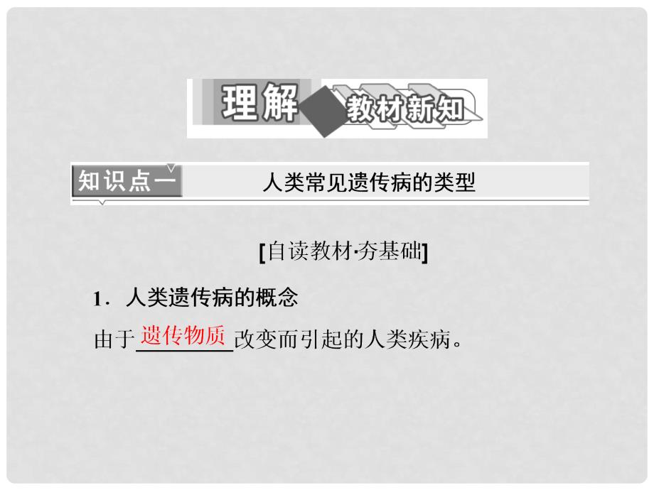 高中生物 第5章 基因突变及其他变异 第3节 人类遗传病课件 新人教版必修2_第2页