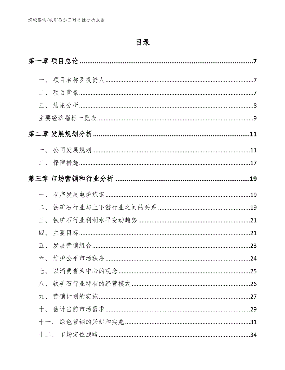 铁矿石加工可行性分析报告_第2页