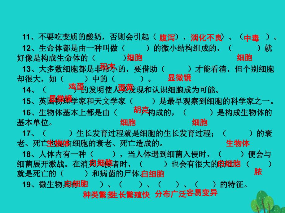 最新六年级科学上册显微镜下的世界单元复习课件苏教版苏教版小学六年级上册自然科学课件_第2页