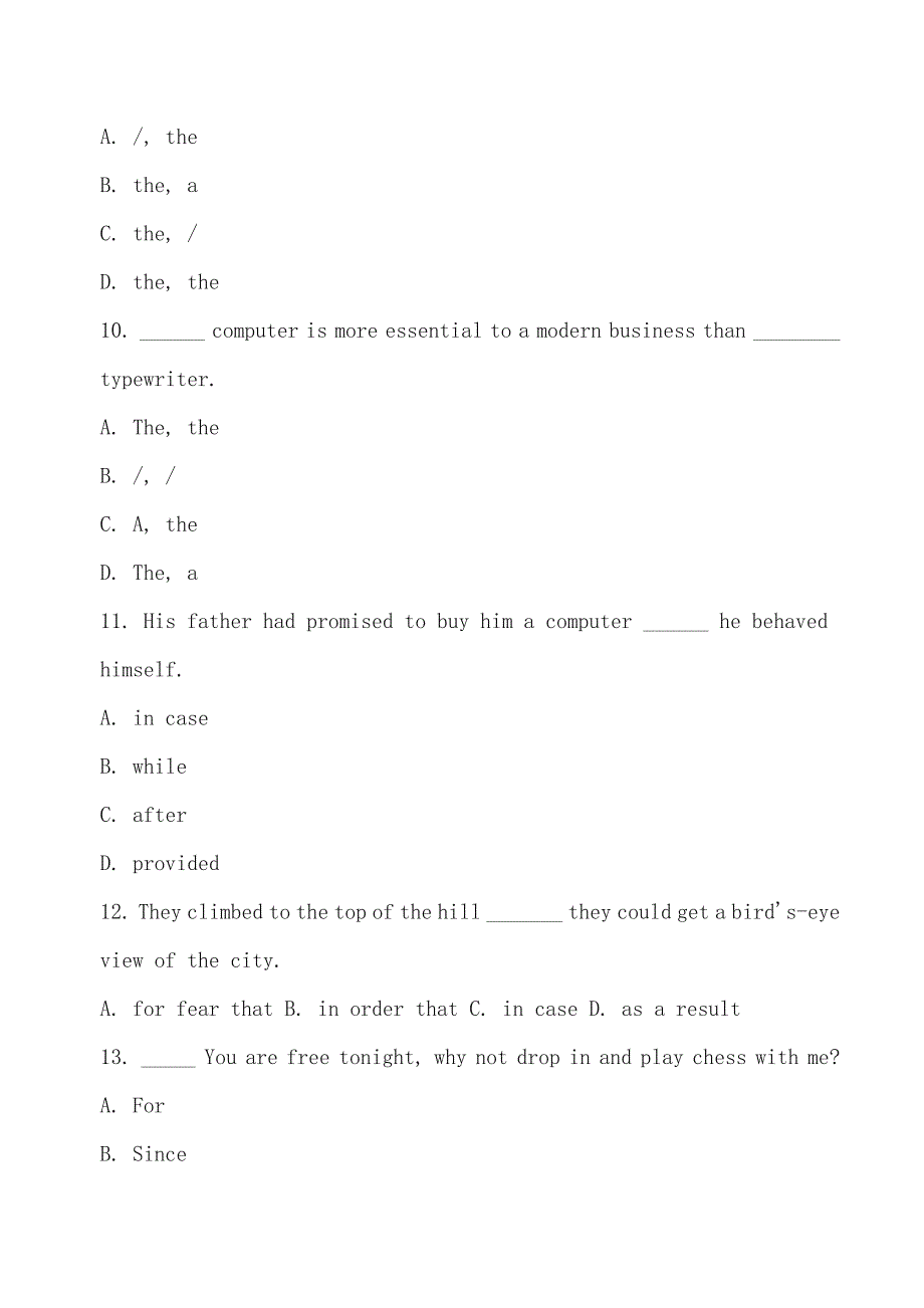 英语四级考试练习题及答案（答案） (3)_第3页