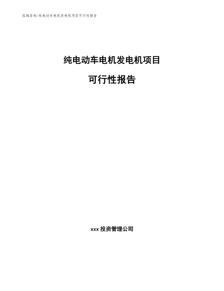 纯电动车电机发电机项目可行性报告_模板参考_第1页