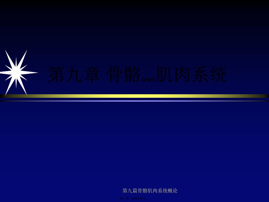 第九篇骨骼肌肉系统概论课件_第1页