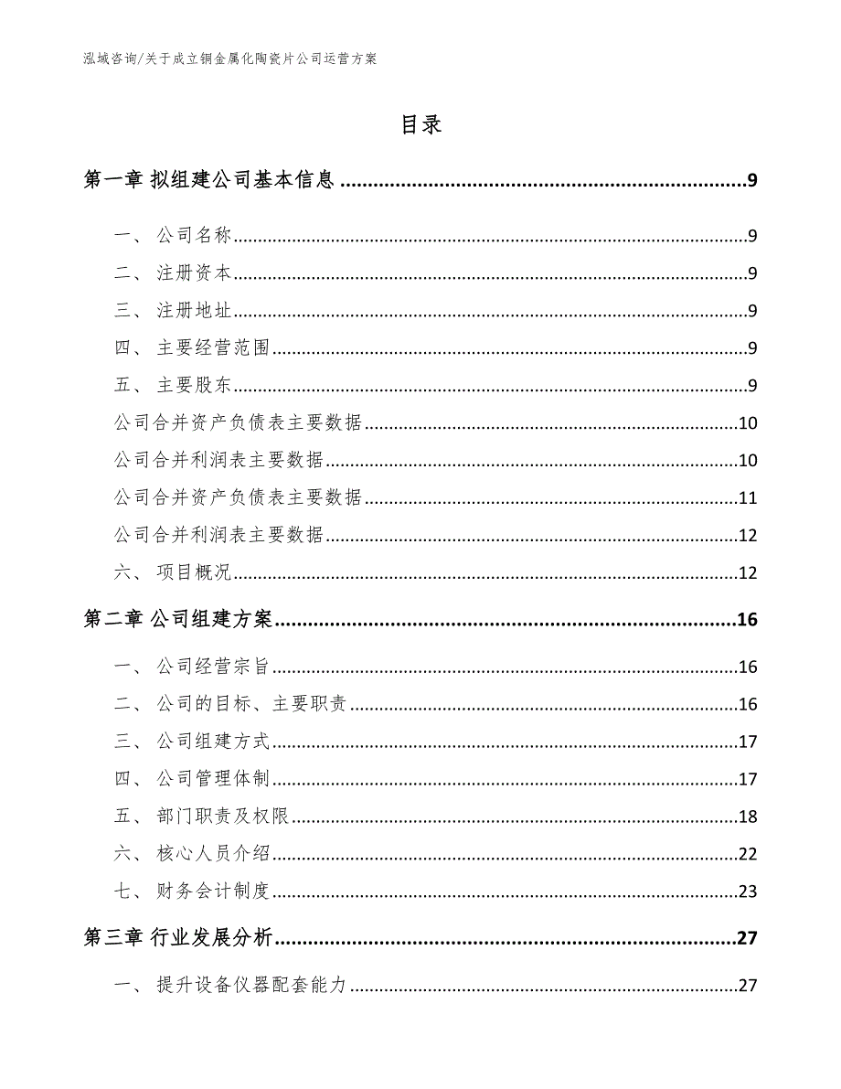 关于成立铜金属化陶瓷片公司运营方案_第2页