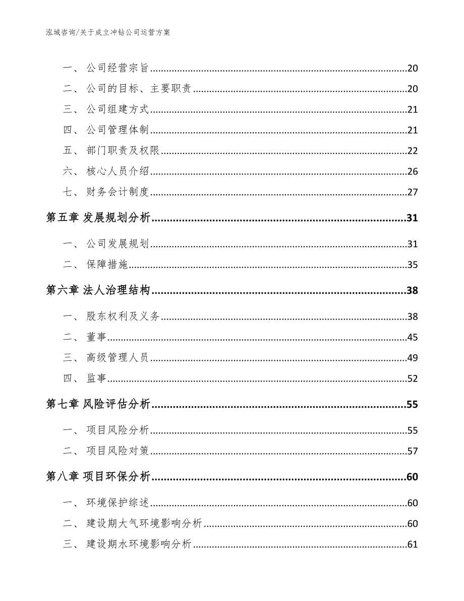 关于成立冲钻公司运营方案（模板范文）_第5页