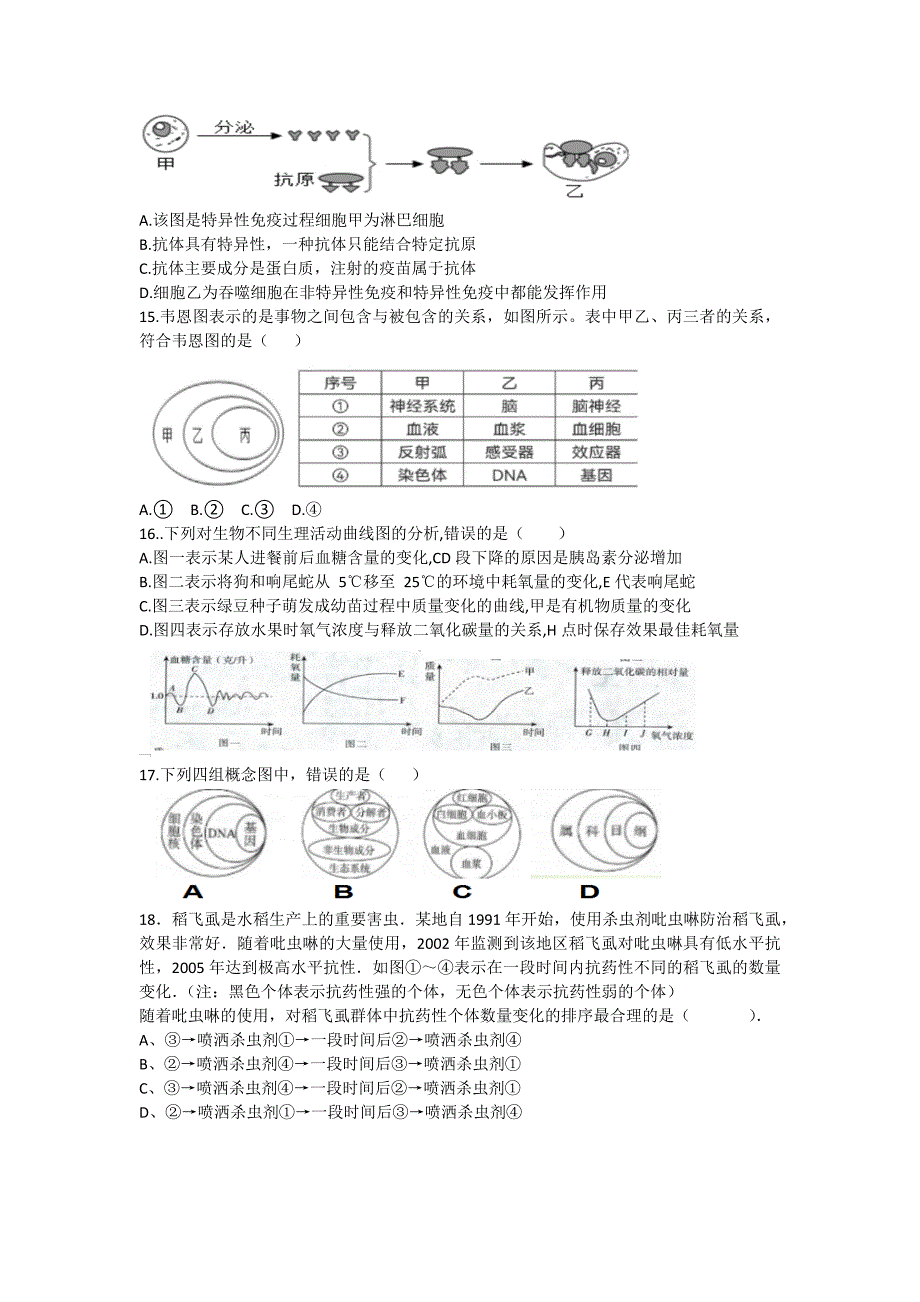 2023年山东省菏泽市郓城县中考一模生物试题（含答案）_第4页