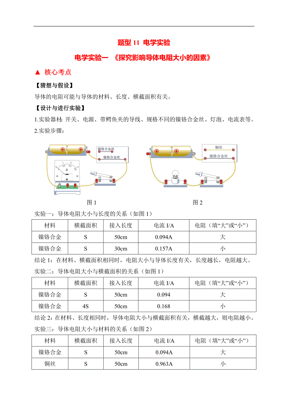 （中考物理）题型11 电学实验_第1页