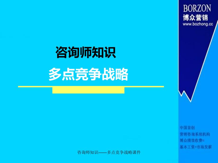 咨询师知识——多点竞争战略课件_第1页