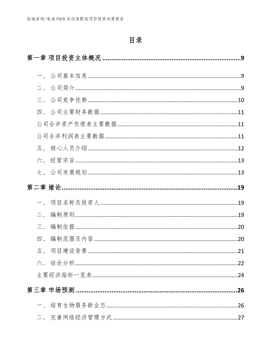 电池PACK自动装配线项目投资决策报告_第1页