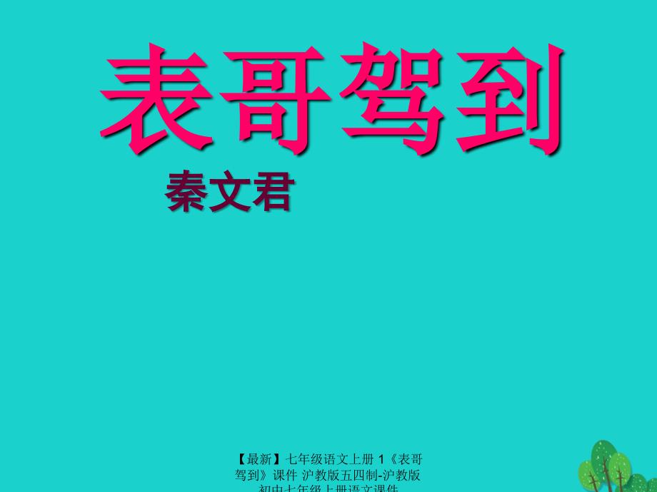 最新七年级语文上册1表哥驾到课件沪教版五四制沪教版初中七年级上册语文课件_第1页