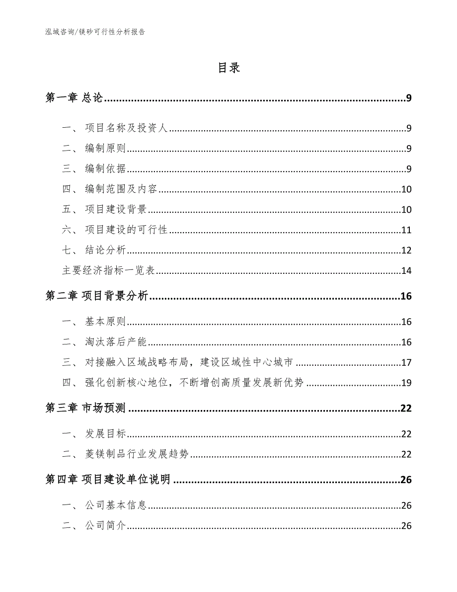 镁砂可行性分析报告_第2页