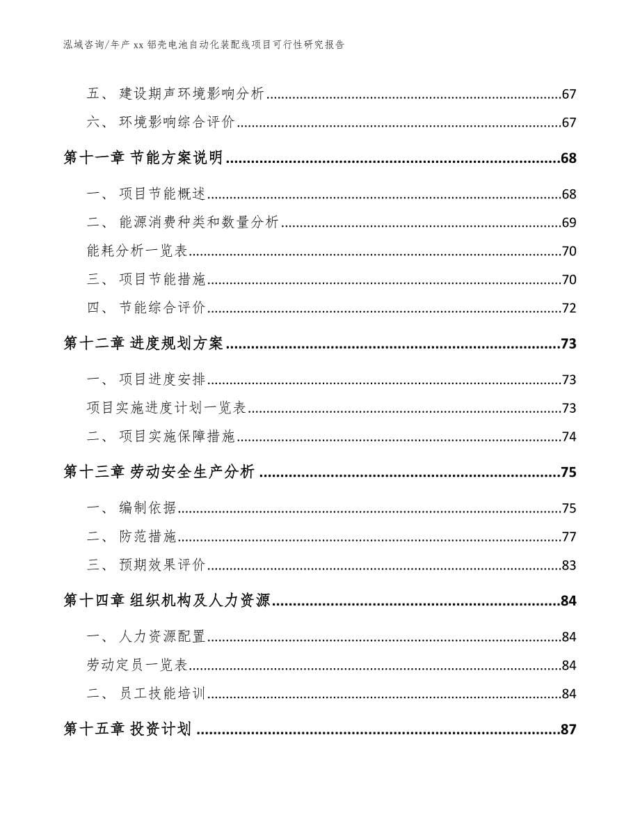 年产xx铝壳电池自动化装配线项目可行性研究报告参考范文_第5页