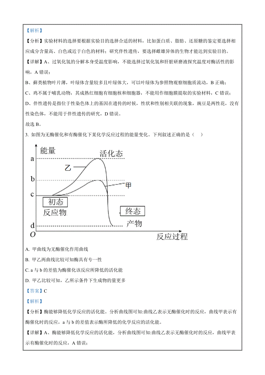 湖南省衡阳市2021-2022学年高一下学期期中生物试题Word版含解析_第2页