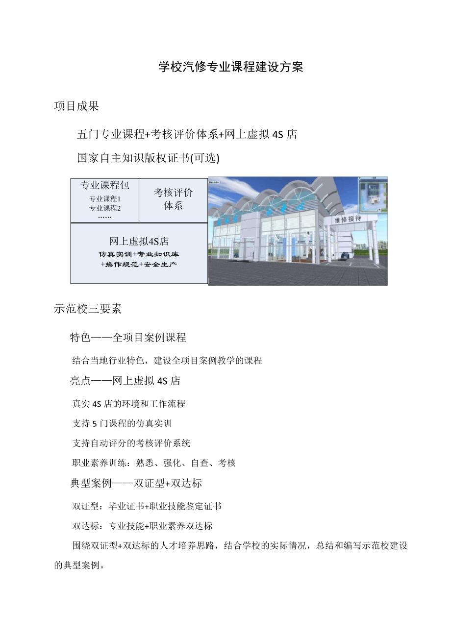 汽修专业课程建设方案14811_第1页