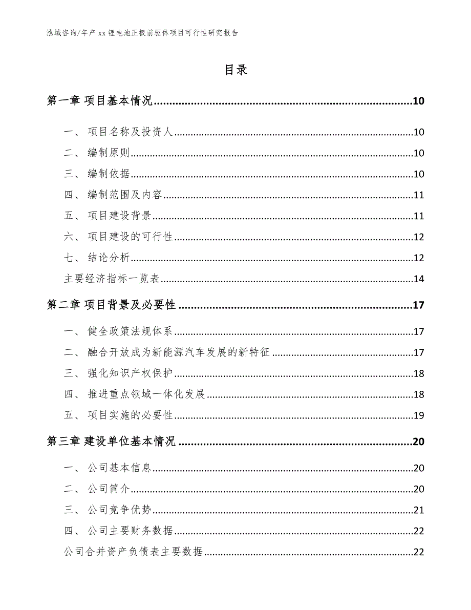 年产xx锂电池正极前驱体项目可行性研究报告（参考模板）_第4页