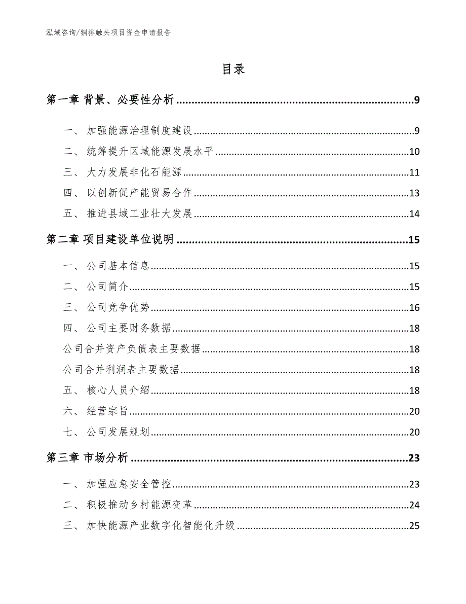 铜排触头项目资金申请报告_第2页