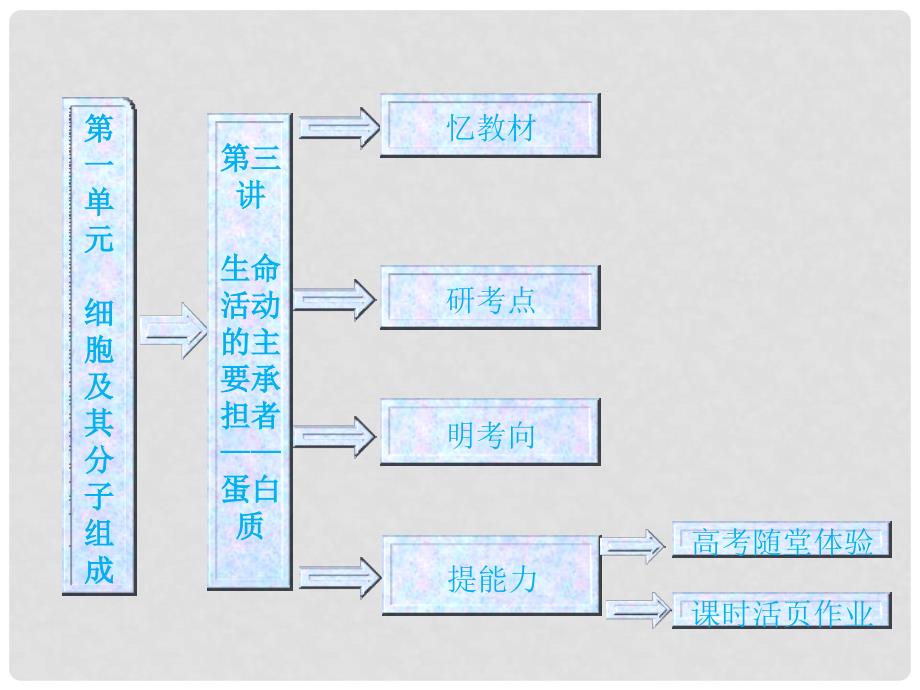 高中生物一轮复习 第一单元 第三讲生命活动的主要承担者—蛋白质课件 新人教版必修1_第1页