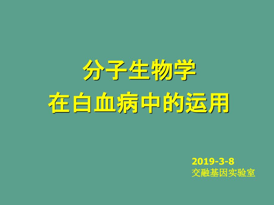 白血病分子诊疗ppt课件_第1页