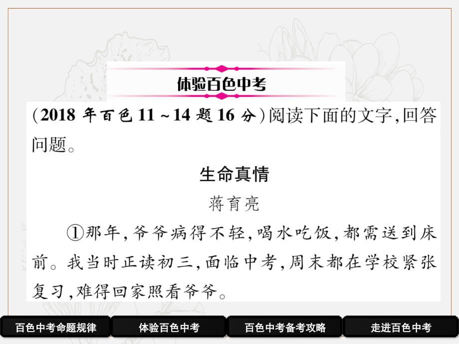 百色专版中考语文总复习专题2文学类文本阅读第1课时记叙文阅读课件02132_第3页