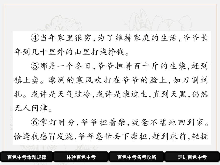 百色专版中考语文总复习专题2文学类文本阅读第1课时记叙文阅读课件02132_第5页