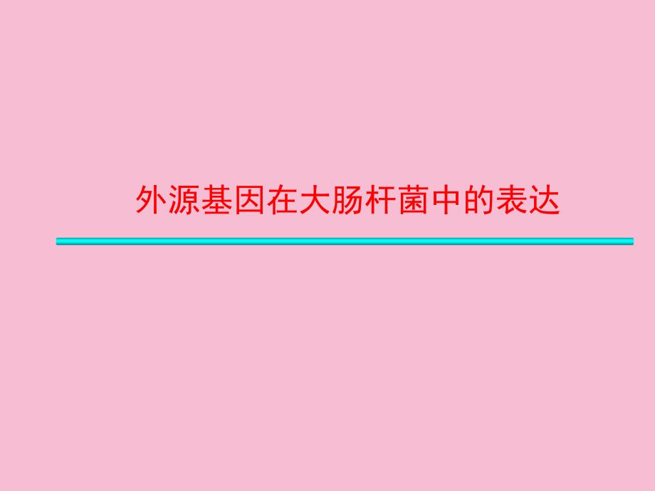 大肠杆菌表达系统ppt课件_第1页