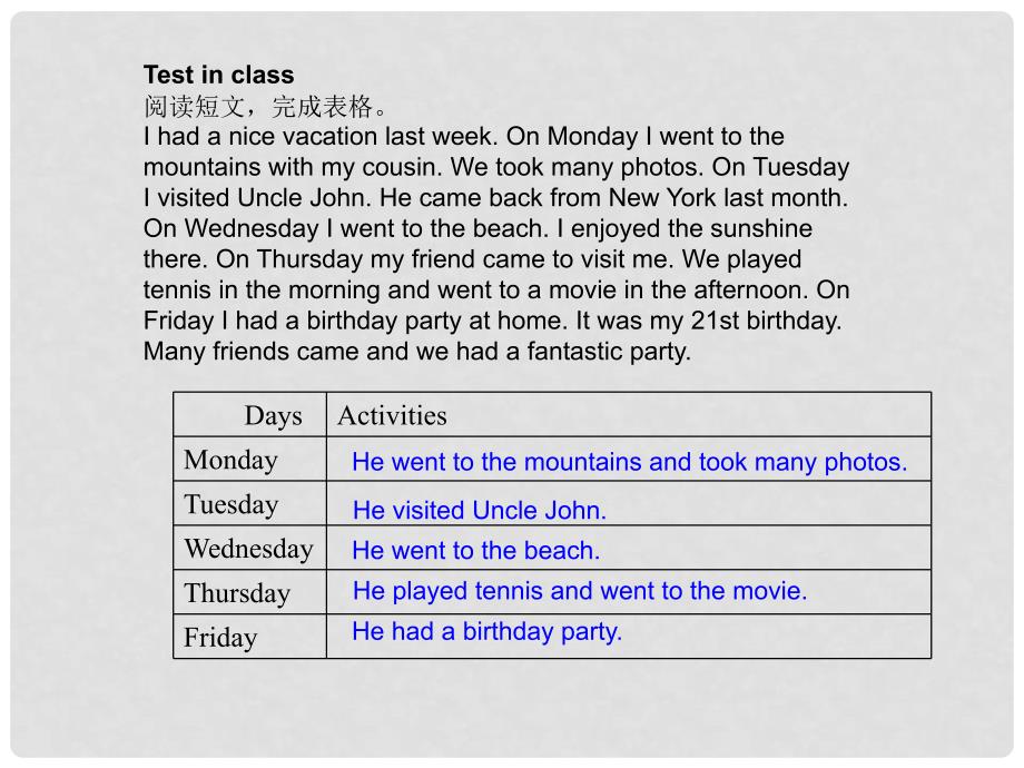 七年级英语下册 Unit 12 What did you do last weekend Period 3教学课件 （新版）人教新目标版_第4页