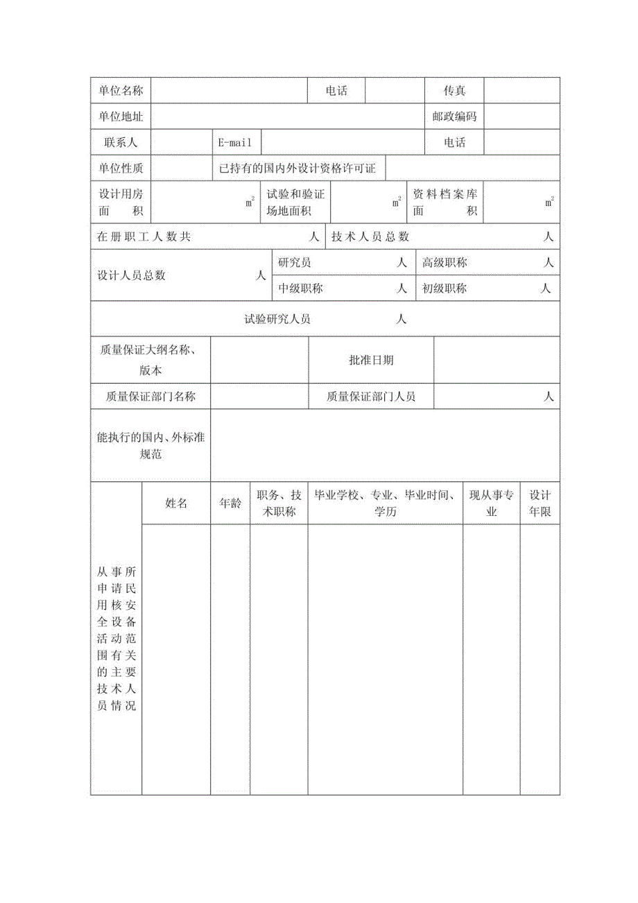 民用核安全设备许可证申请书、申请活动范围表和申请文_第3页