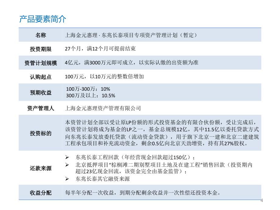 上海金元惠理东兆长泰项目专项资产管理计划简介_第4页