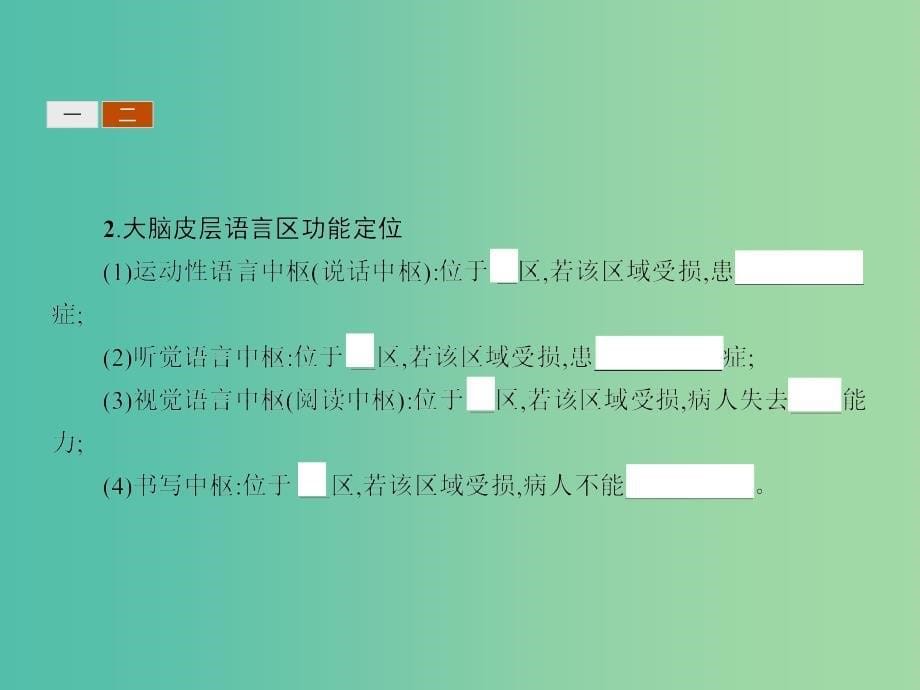 高中生物 1.3.3人脑的高级功能课件 中图版必修3.ppt_第5页