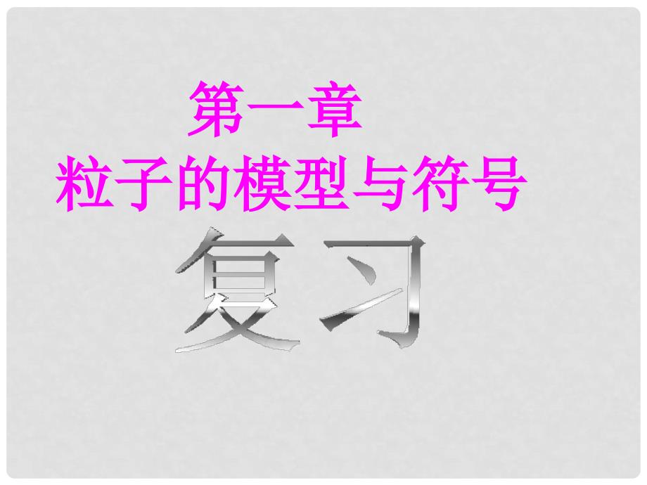 浙江省瑞安市安阳镇上望一中八年级科学下册 第一章《粒子的模型与符号》复习课件 浙教版_第1页