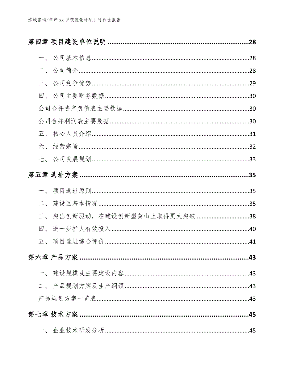 年产xx罗茨流量计项目可行性报告（参考模板）_第4页