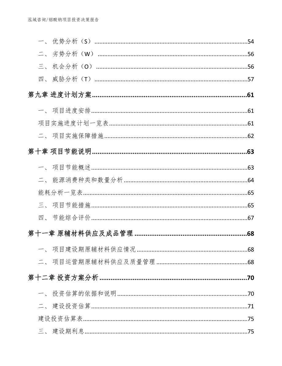 铝酸钠项目投资决策报告_模板参考_第4页