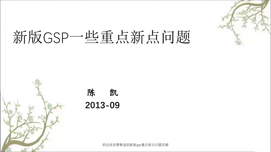 药品批发零售连锁新版gsp重点新点问题详解_第1页