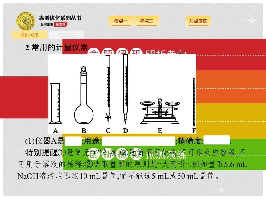 高考化学一轮复习 10.1 化学实验常用仪器和基本操作课件 新人教版_第5页