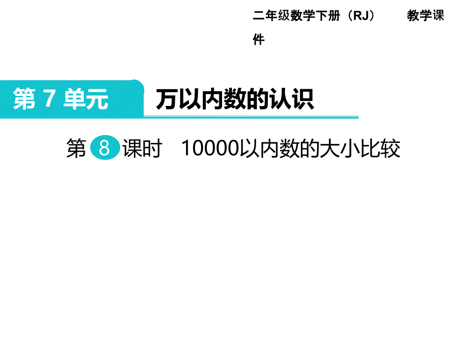 二年级下册数学课件第7单元 万以内数的认识 第8课时 10000以内数的大小比较｜人教新课标 (共11张PPT)_第1页