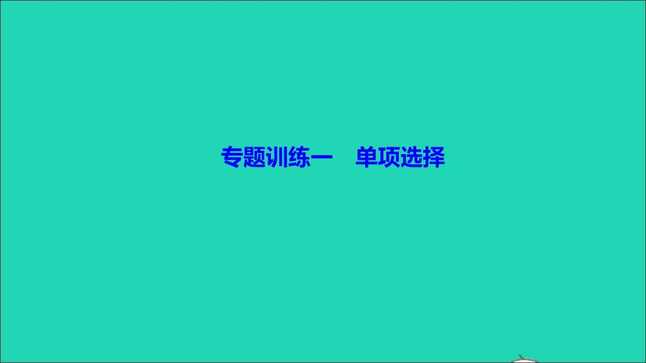 最新九年级英语全册专题训练一单项选择作业课件人教新目标版人教新目标版初中九年级全册英语课件_第1页