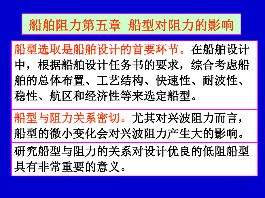 船舶阻力第5章 船型对阻力的影响_第1页