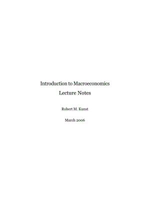 宏观经济学 笔记 macroeconomics lecture notes (English) 期末考试