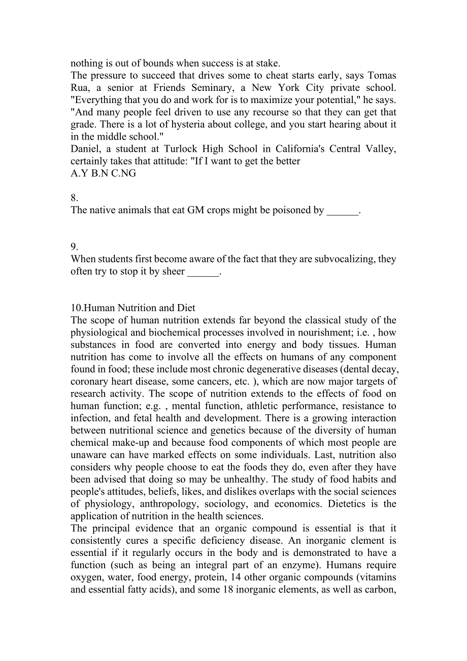 2022年广东省河源市大学英语6级大学英语六级真题一卷(含答案)_第3页