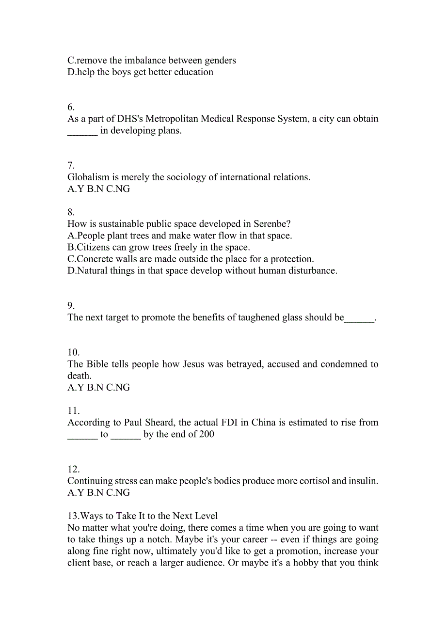 2022-2023年广东省江门市大学英语6级大学英语六级重点汇总（含答案）_第3页