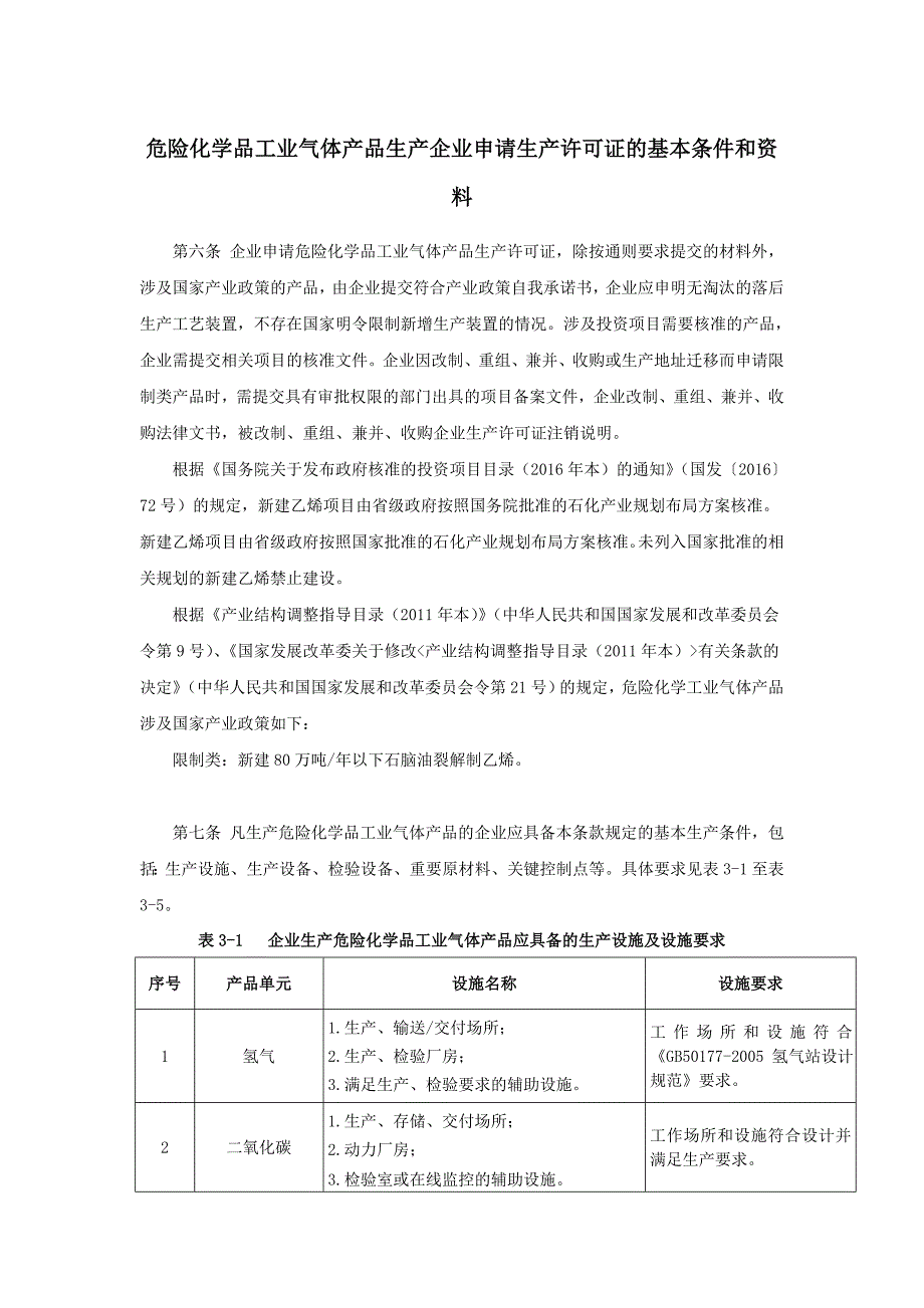 危险化学品工业气体产品生产企业申请生产许可证的基本条件和资料_第1页