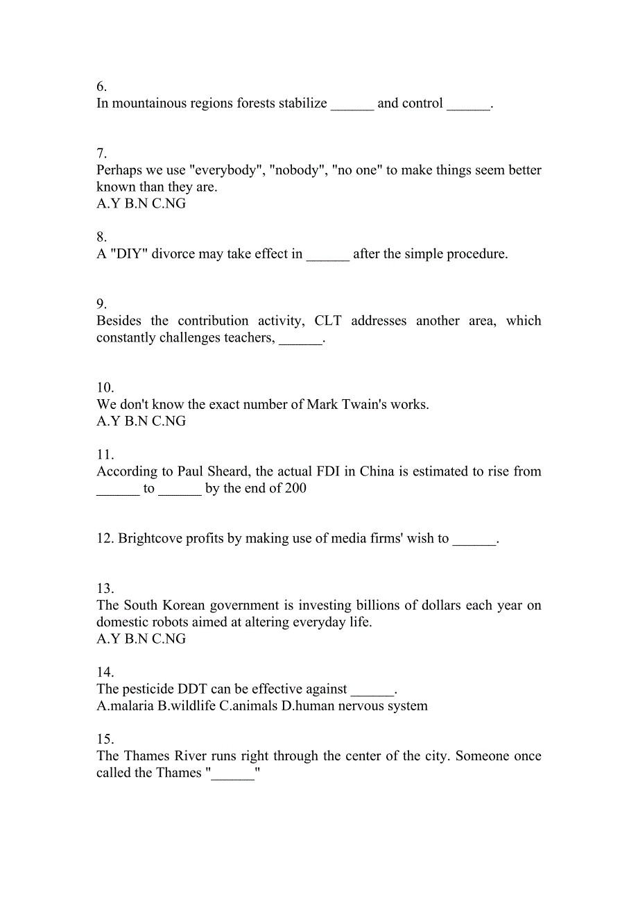 2022-2023年广东省汕头市大学英语6级大学英语六级真题(含答案)_第3页