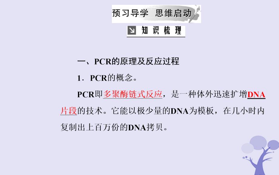 生物 专题5 DNA和蛋白质技术 课题2 多聚酶链式反应扩增DNA片段 新人教版选修1_第3页