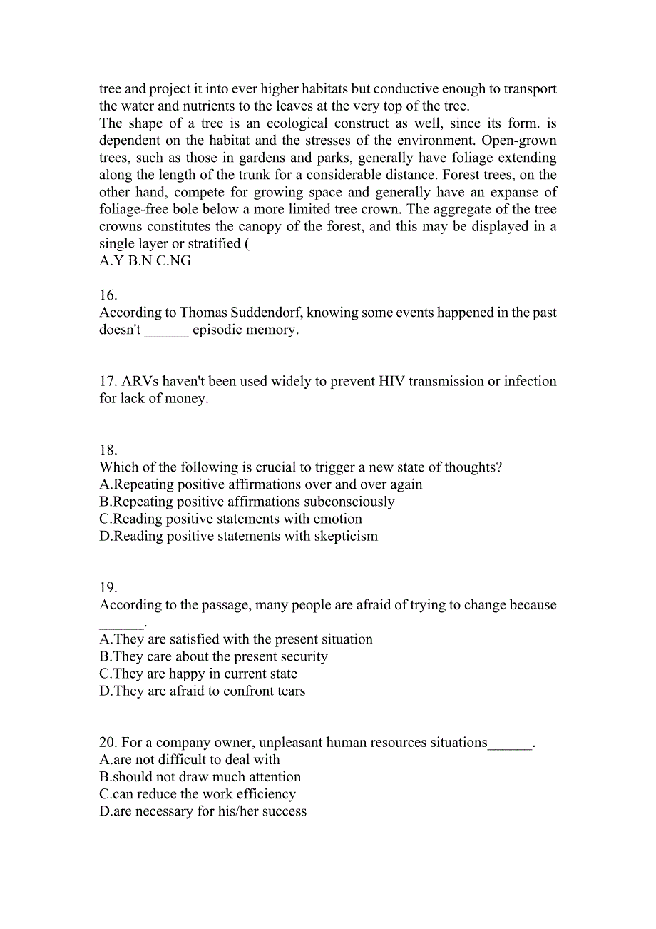 2022-2023年湖北省十堰市大学英语6级大学英语六级真题一卷(含答案)_第4页