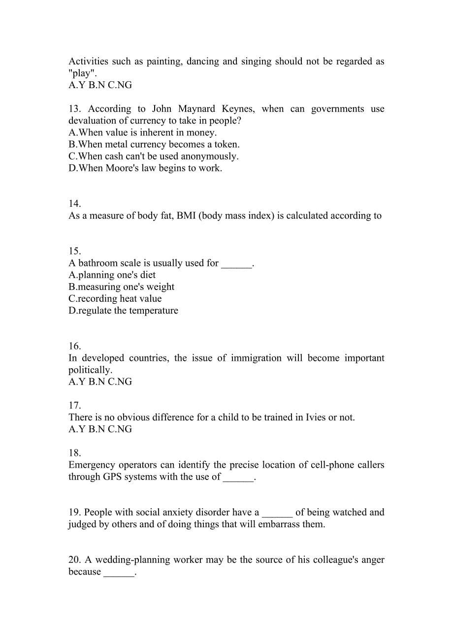 2022-2023年福建省泉州市大学英语6级大学英语六级测试卷(含答案)_第5页