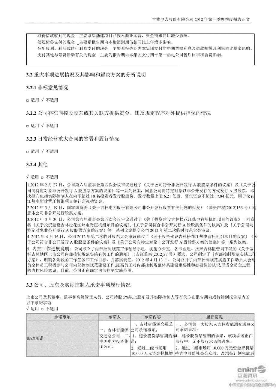 吉电股份：第一季度报告正文_第4页